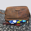 Handmade Genuine Vintage Leather Cosmetic Bags (Brown)