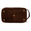 Genuine Leather Men Women Toiletry Makeup Bags (Dark Brown)