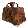 Genuine Leather Weekender Travel Duffel Bag (Brown)