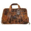 Genuine Leather Weekender Travel Duffel Bag (Brown)