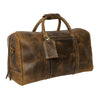 Organized Genuine Leather Travel Duffel Bags (Brown)