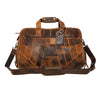 Genuine Leather Weekender Travel Duffel Bag (Brown)