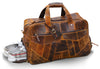 Genuine Leather Weekender Travel Duffel Bag (Brown)