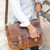 Handmade Genuine Leather Briefcase Bag (Brown)