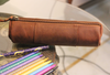 Handcrafted Leather Pencil Pouch (Brown)