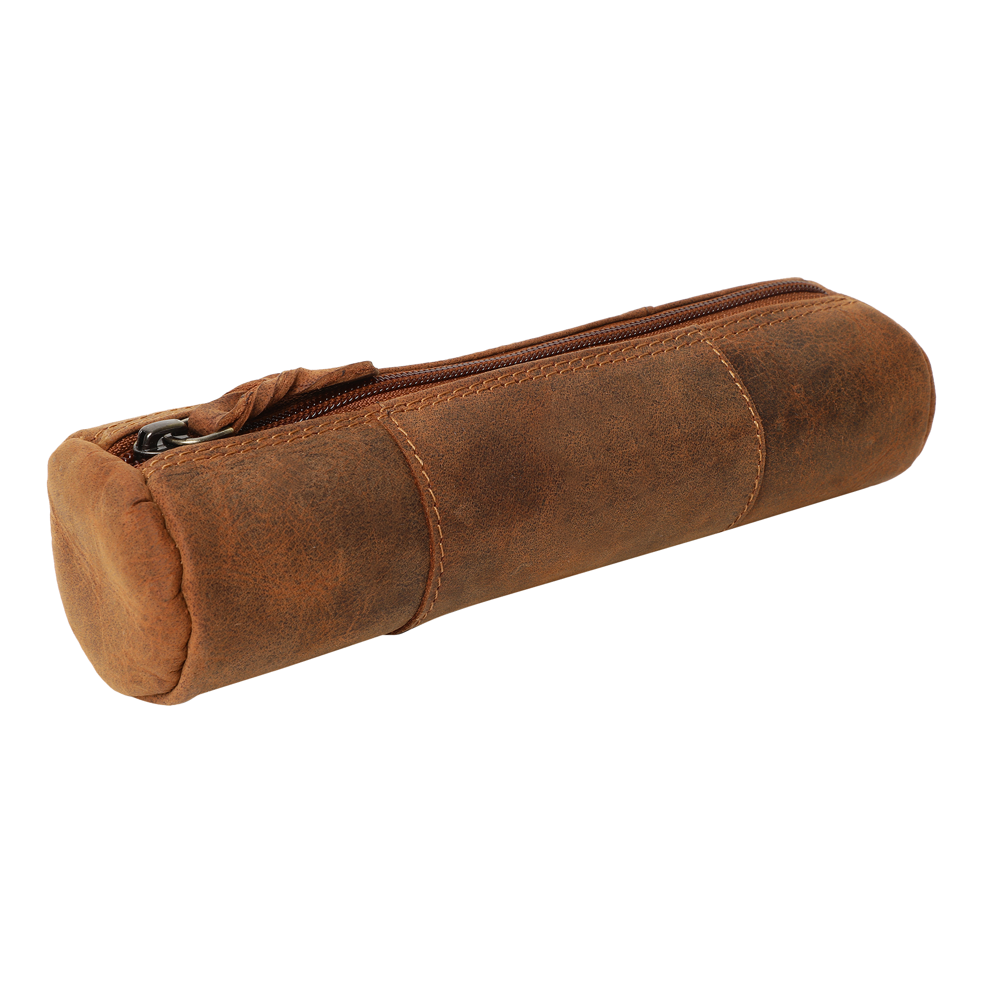 Handcrafted Leather Pencil Pouch (Brown)