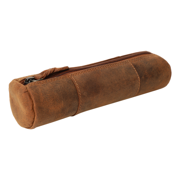 Handcrafted Leather Pencil Pouch (Brown)