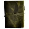 LEATHER BOUND JOURNAL WITH ANTIQUE DECKLE EDGE PAPER FOR MEN WOMEN (Olive)