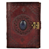 Utopian Leather Journal Lined Notebook with Semi-Precious Stone