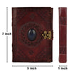 Utopian Leather Journal Lined Notebook with Semi-Precious Stone