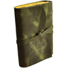 LEATHER BOUND JOURNAL WITH ANTIQUE DECKLE EDGE PAPER FOR MEN WOMEN (Olive)
