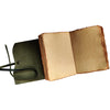 Leather Bound Journal - A5 Handmade Antique Deckle Edge Paper, Olive